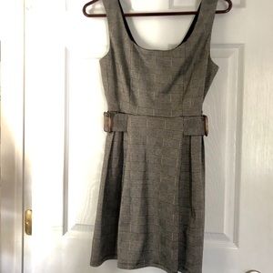 Plaid Overall Mini Dress